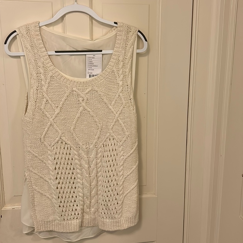 Anthropologie knit top, sheer material underneath